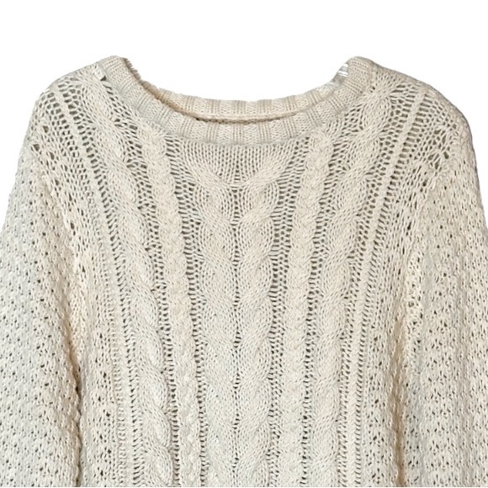 Carve Designs Cream Chunky Knit Cable Knit Sweater, Size XL - Picture 3 of 7